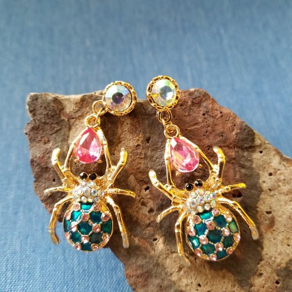 Colorful Spider Earrings - NWOT - Picture 4 of 6